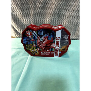TRANSFORMERS 48 Piece 9.1" X 10.3" 3 Puzzle Set In Collectible Tin